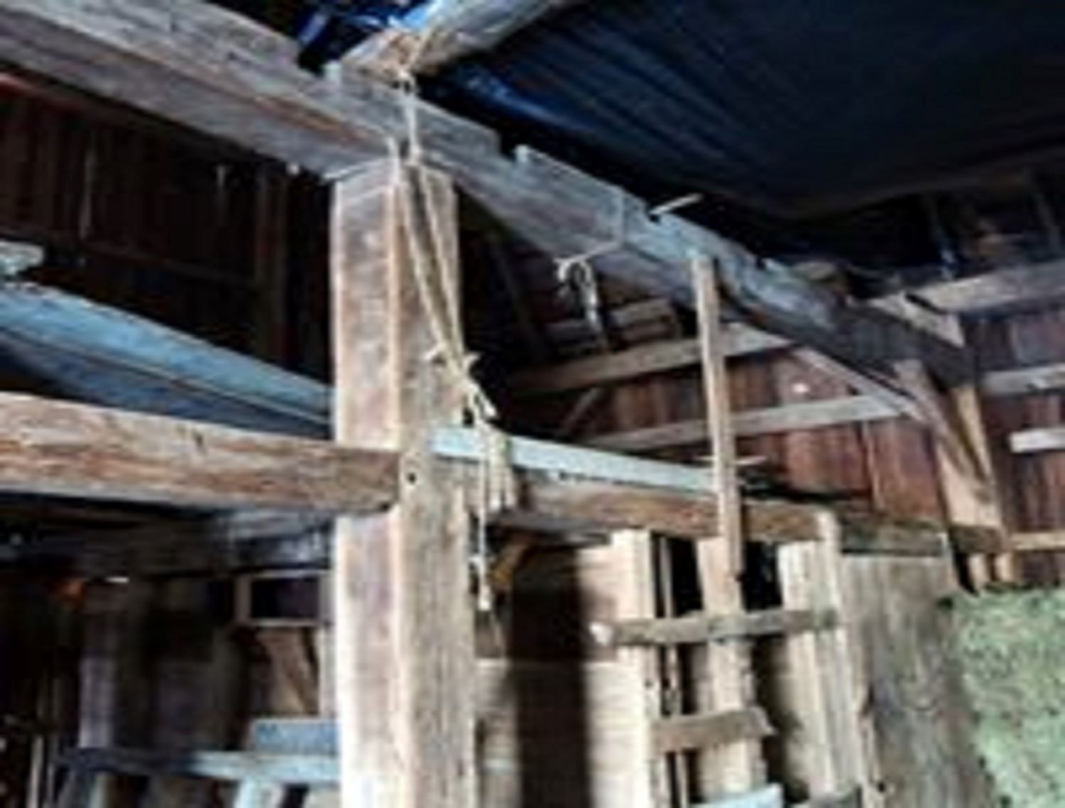 Picture of the load bearing beams from a 150 year old barn