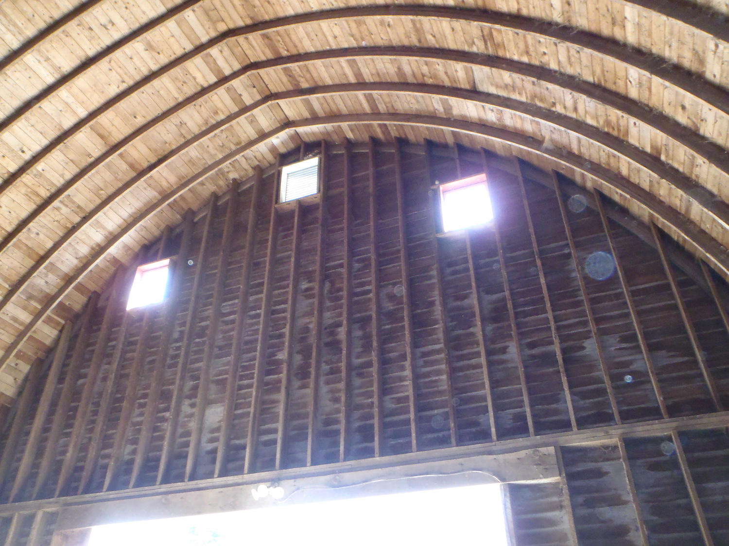 The interior of a gothic roofline from a barn in East Leroy, Michigan