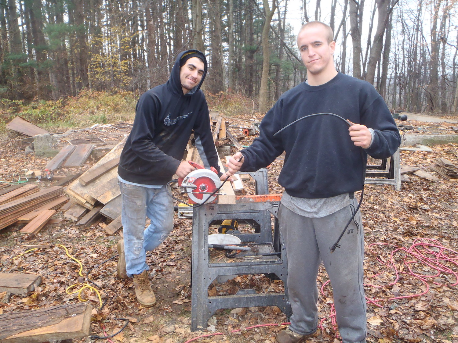 Nick and Mike working at one of the demo sites