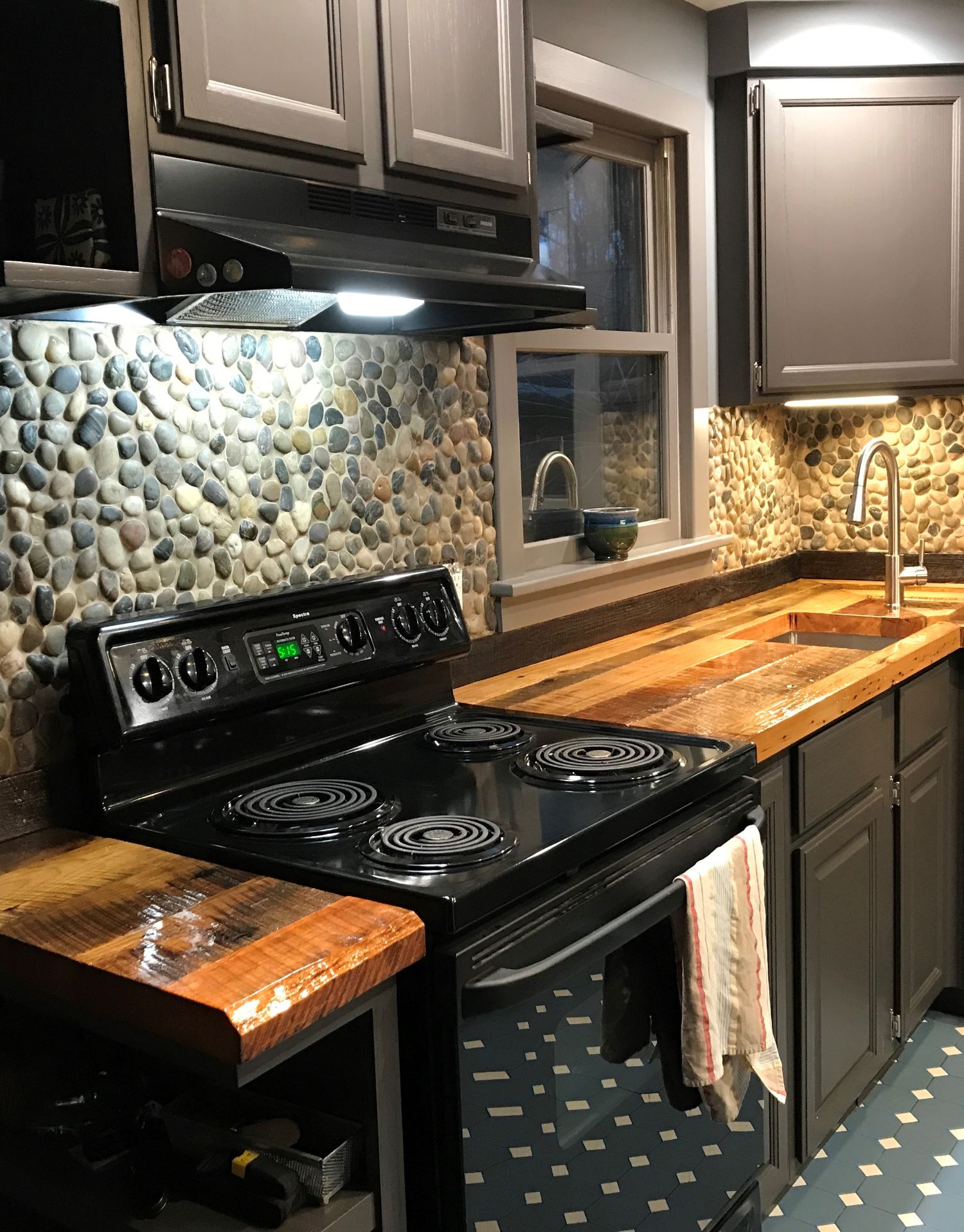 Custom made kitchen countertops for a Michigan Reclaimed Barns customer