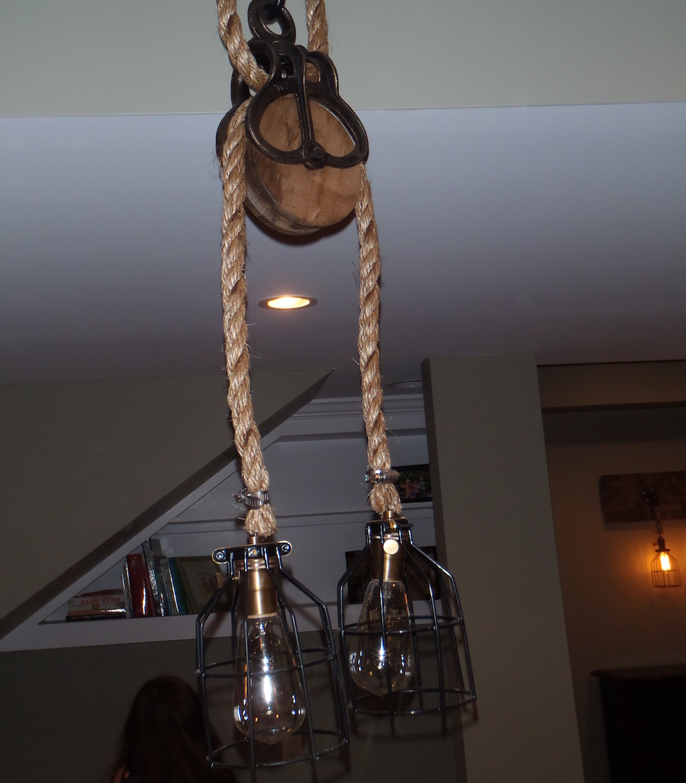 A buckle light made by a Michigan Reclaimed Barns and Lumber Customer