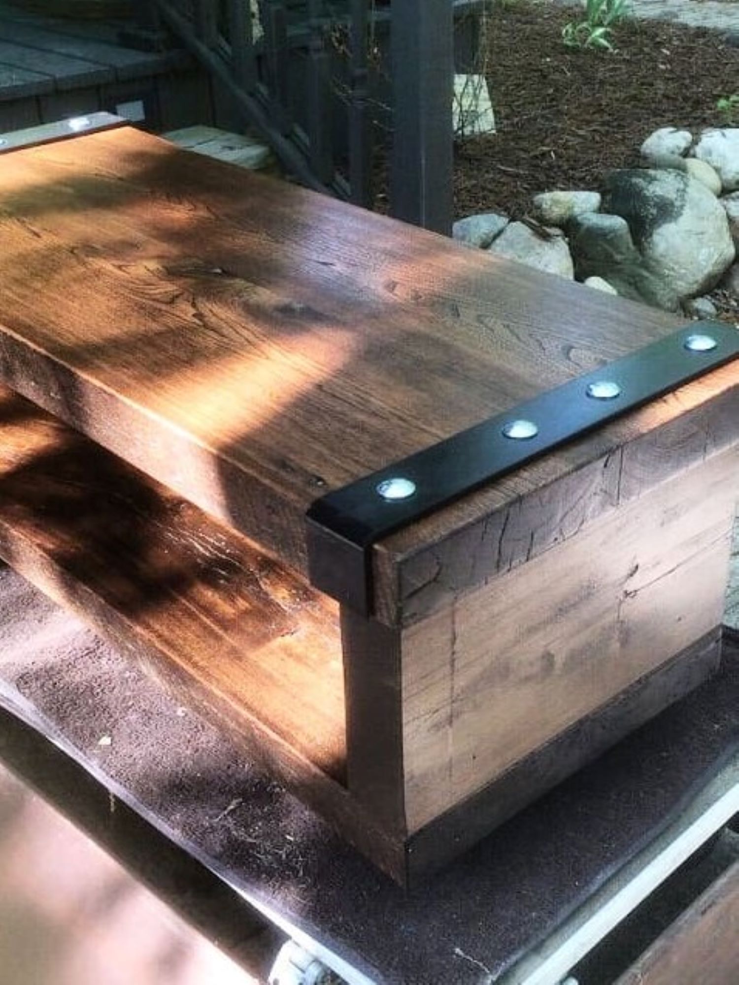 A handcrafted coffee table, made by a customer