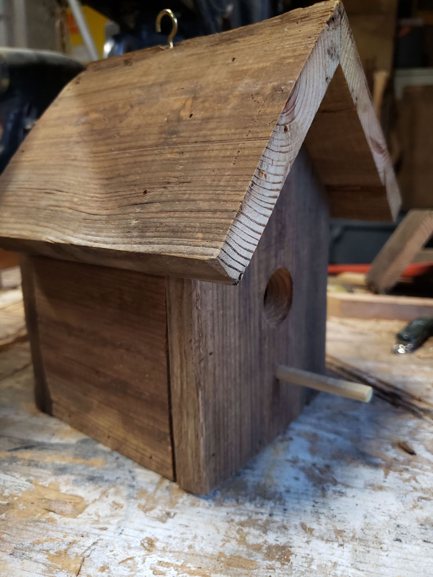 The DIY barnwood bird houses we created for kids on Etsy