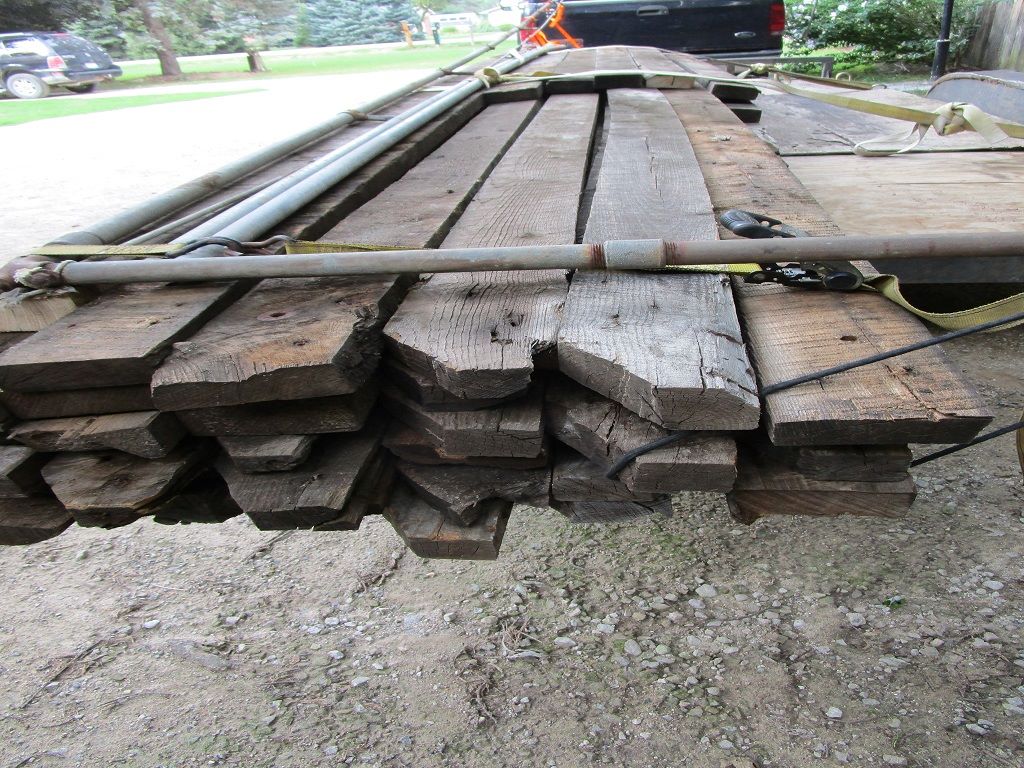 Trusses salvaged from the old train depot in Saline, MI