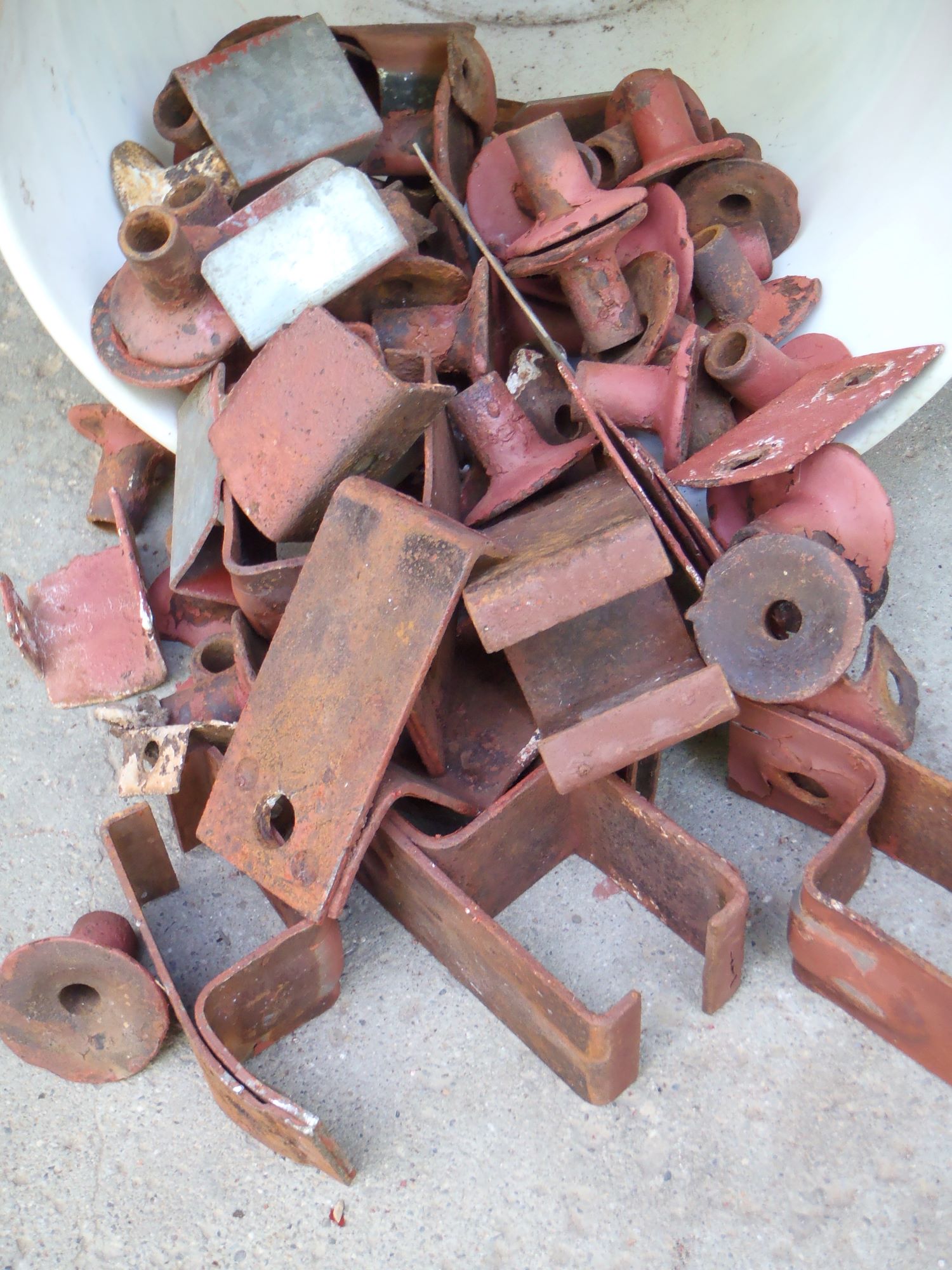 An assortment of hardware reclaimed from old barns in the Midwest