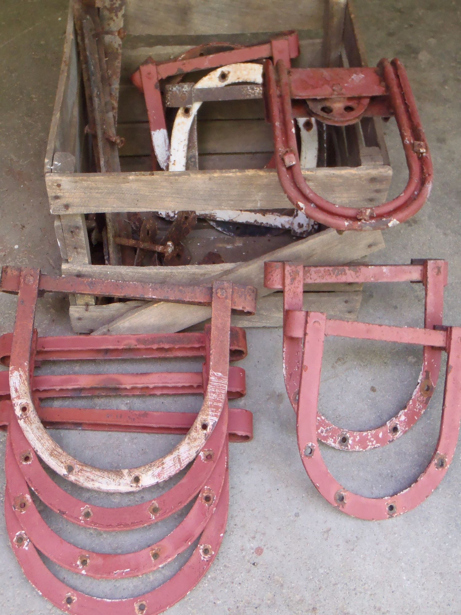 iron brackets and roller wheel for sliding barn door